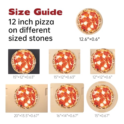 image for ROCKSHEAT Pizza Stone 12.6in Round Baking & Grilling Stone, Perfect fo