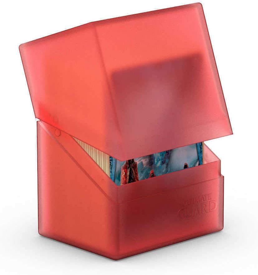 Ultimate Guard Boulder 80+ Classic, Deck Case for 80 Double-Sleeved TCG Cards, Ruby, Secure & Durable Storage for Trading Card Games, Soft-Touch Finish