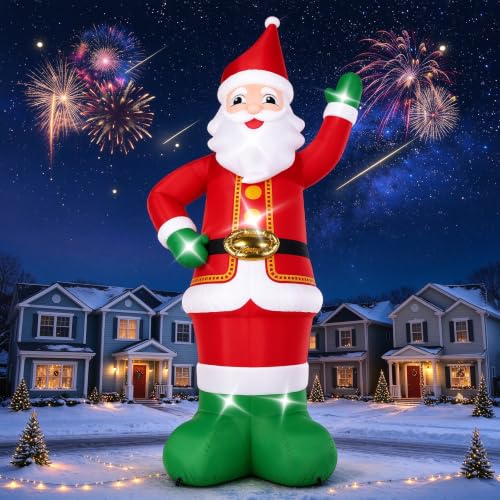 Image of 20 FT Christmas Inflatable Waving Santa Giant Outdoor Decors