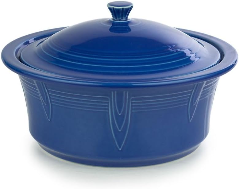 Fiesta® Large Covered Casserole, 90oz (10.4") – Durable Ceramic, Lead-Safe, Dishwasher/Microwave/Oven Safe – Made in USA Dinnerware - White