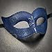 Men's Leather Masquerade Mask Mardi Gras Masks for Men Halloween Costume Burlesque Cosplay Steampunk Venetian Party Mask (Blue)