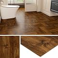 Livelynine Dark Brown Peel and Stick Floor Tile Wood Vinyl Flooring 12x12 4-Sheets Kitchen Floor Tiles Peel and Stick Waterproof Removable Laminate Flooring Stick on Vinyl Sheet Flooring Stickers