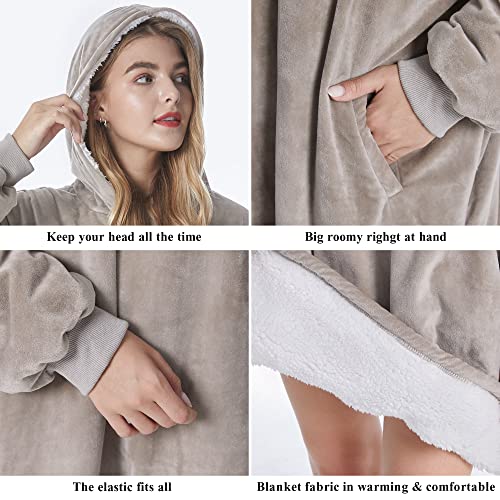 Felicigeely Blanket Sweatshirt,Oversized Fleecehug Hoodie Wearable Blanket,Soft Warm Comfortable Hooded Giant Front Pocket For Adults Men Women Teens Friends #TOP1