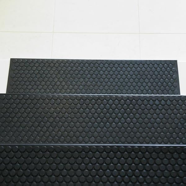 Rubber-Cal "Coin-Grip Non-Slip Rubber Tread Stair Mats 6 Count (Pack of 1), Black, 9.75" x 29.75" (10-104-009) by Rubber-Cal - Image 4