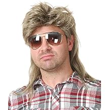 80s Mens Mullet Wig Blonde Cosplay Halloween Wig for Fancy Dress