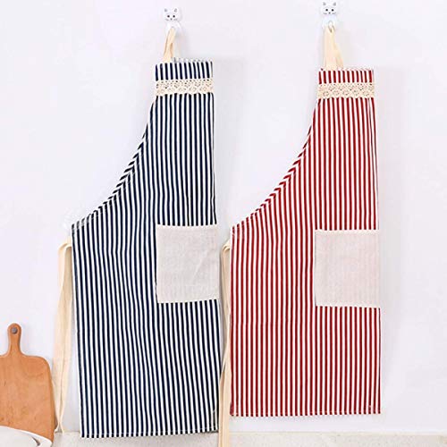 Image of KPNG Cotton Linen Cooking Apron Adjustable Kitchen Apron Soft Chef Apron with Pocket for Women and Men