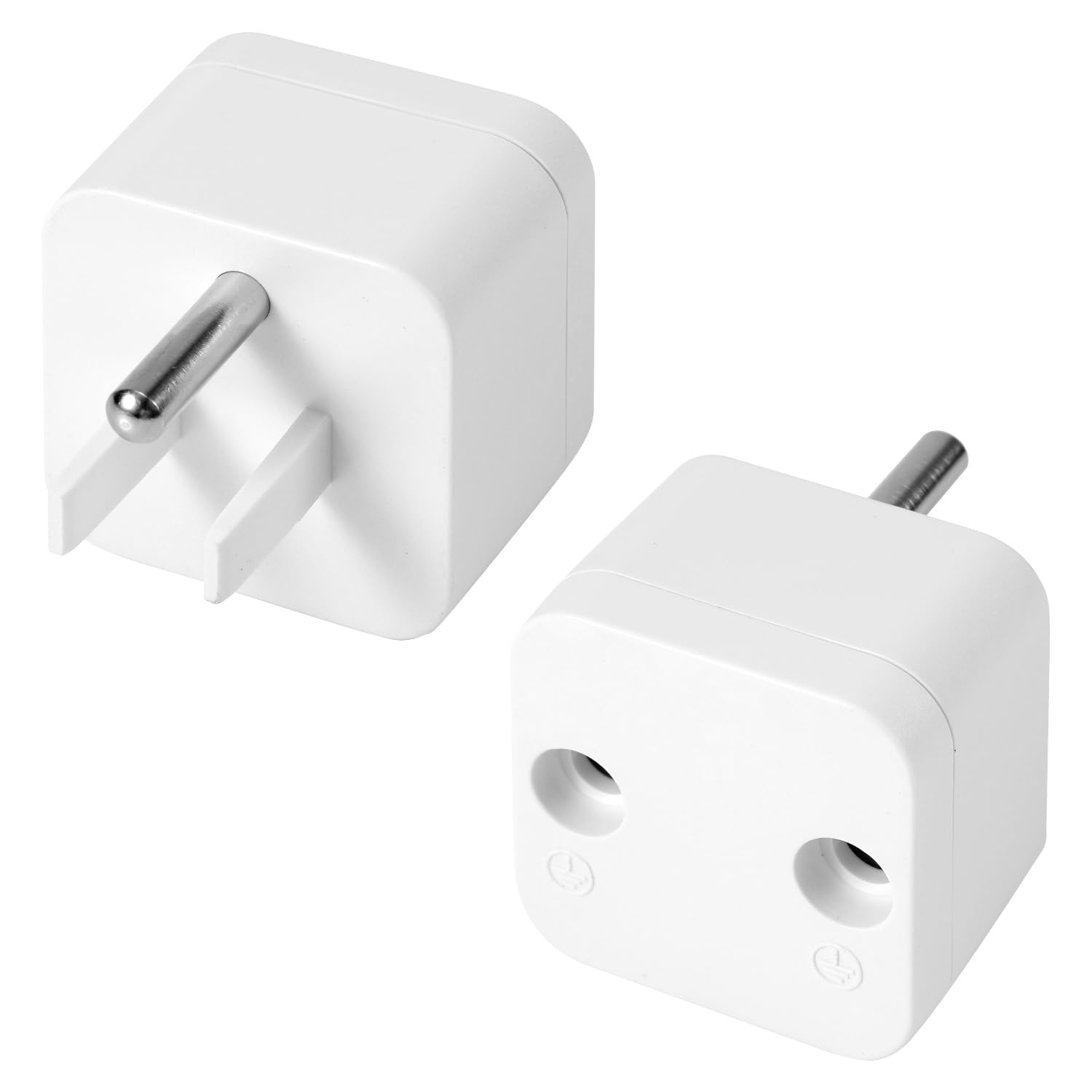 2pcs Grounding Plug Adapter, Safety Grounding Outlet Adapter Plug Ground Socket Splitter Earthing Products Copper ABS Material Socket Port Compatible