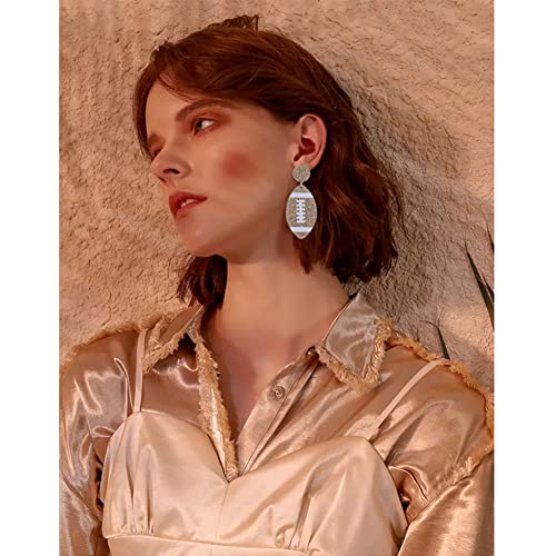 Handmade Lightweight Acrylic Football Baseball Rugby Basketball Dangle Drop Earrings for Women Jewelry Gift4