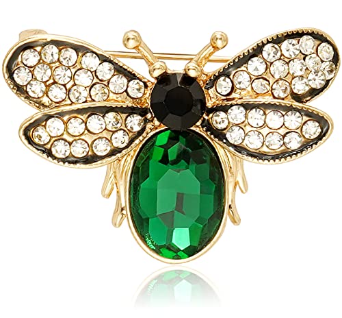 Image of Rhinestone Bee Brooch Vintage Fly Insect Corsage Crystal Moth Brooch Pin