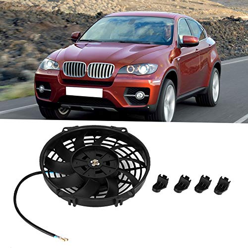 PUSOKEI Elektrischer Lüfter - 24V 9 ’’ Universal-Kühlerlüfter, Kondensator für Gebogene Klimaanlagen mit Klimaanlage für Universalautos, Lastkraftwagen, technische Fahrzeuge, Lieferwagen usw.