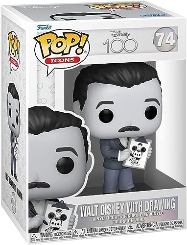 POP! WALT DISNEY COM DESENHO - TONS DE CINZA - DISNEY 100 ANOS #74