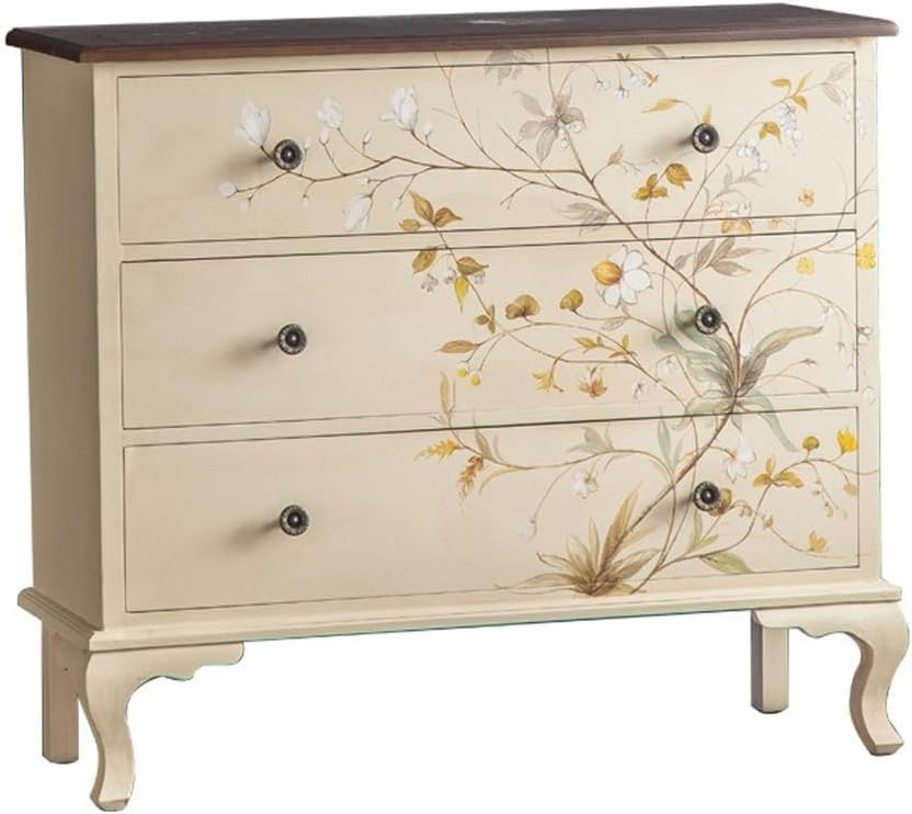 Entryway Cabinet French Entryway Cabinet, Painted Sideboard, Bedroom Storage Cabinet, Solid Wood Retro Chest of Drawers Sideboard Storage Cabinet