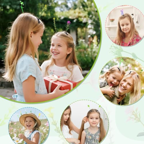 Pinzas para el cabello Hysagtek Bean Sprouts Rave, 120 piezas | Estilo mixto, diseño de plantitas, brochecitos de césped, setas y mariposas, para mujeres y niñas miniatura 6
