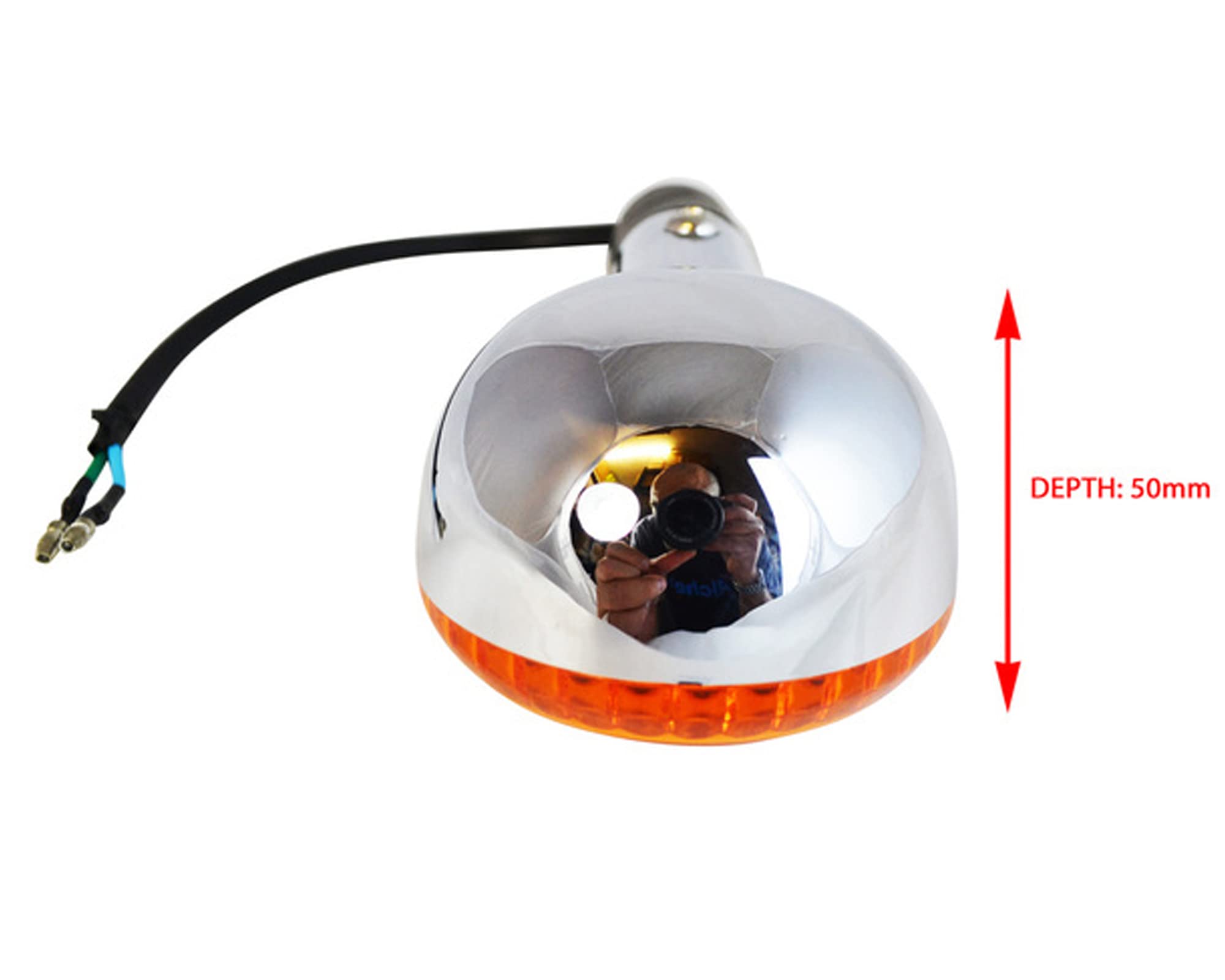 Set mit 4 Groß Bernstein Chrom Universal E-Geprüft Motorrad Blinker