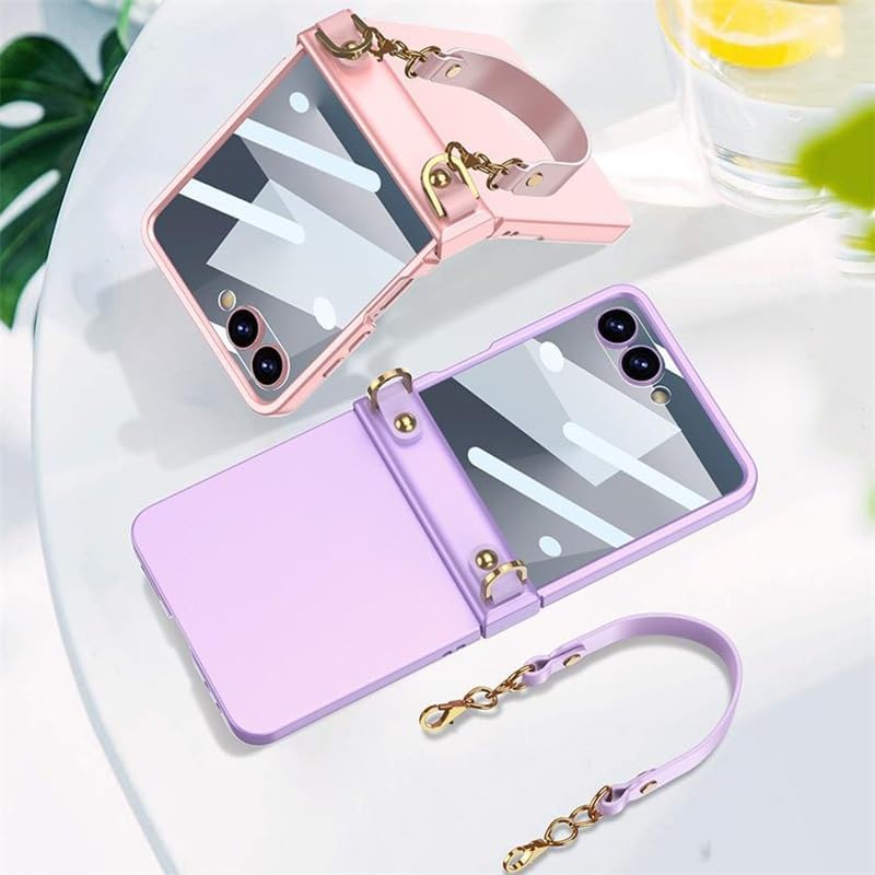 Fashion Handbag Folding Phone Case Suitable for Samsung Galaxy Z Flip 7, Ultra-Thin Shell for Z Flip7, Anti-Fall Protective Cover (Purple)