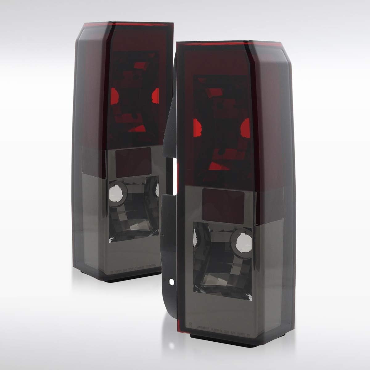 AUTOZENSATION Compatible with 2005-2010 Hummer H3, Left + Right Pair Assembly, Red Smoke Lens Tail Lights