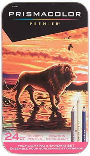Prismacolor Premier Thick Core Colored Pencil Set, 24-Pencil Set, Highlighting & Shadowing