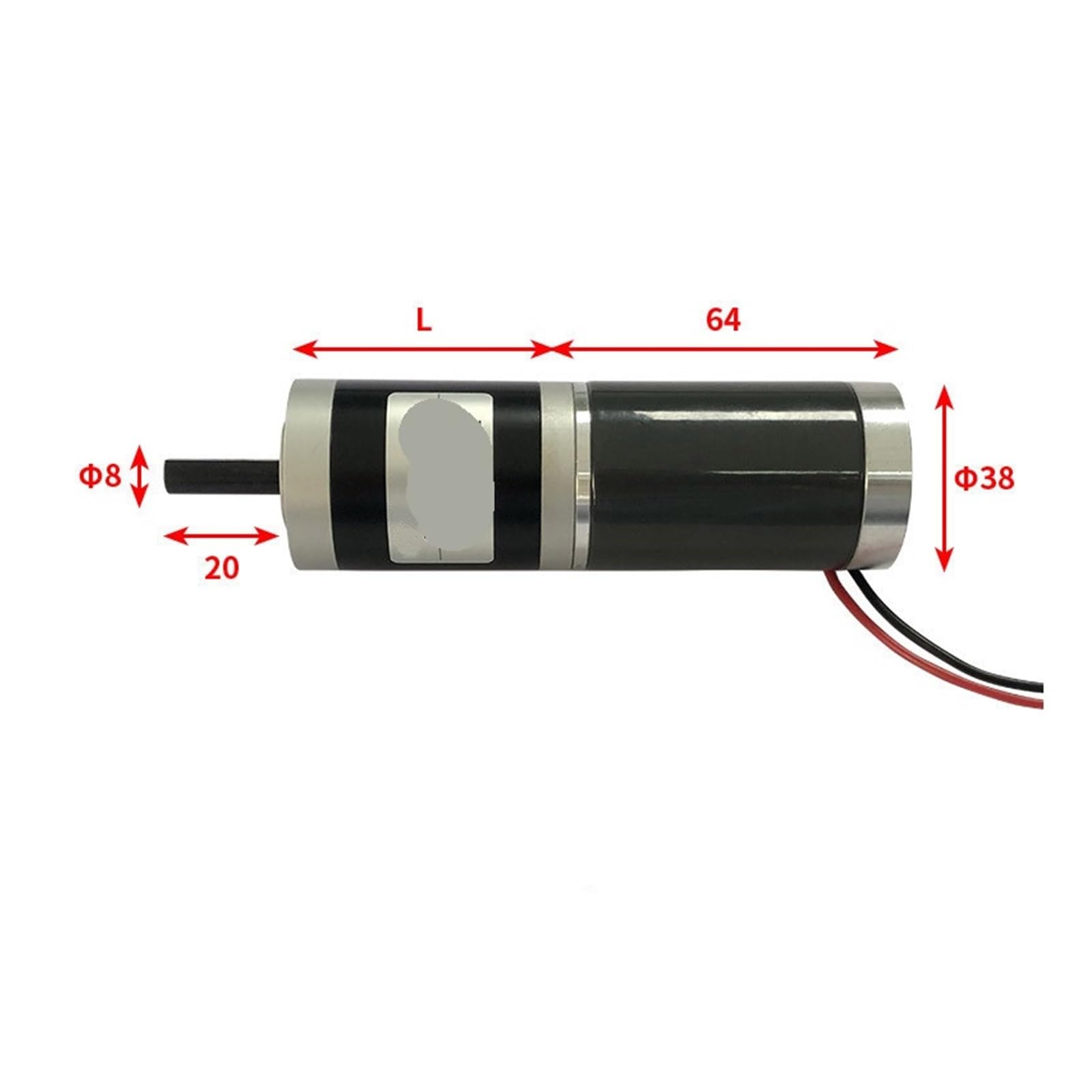 Motoriduttore planetario 38GX3865R 38MM Motore DC con Ingranaggi planetari spazzolati ad Alta Coppia 12V 24V CW/CCW Albero ad Alta Potenza Motore da 8 mm(950rpm,12V)