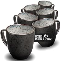 Moritz & Moritz – Moritz & Moritz Kaffeetassen 6er Set - Kaffeebecher Set Grau