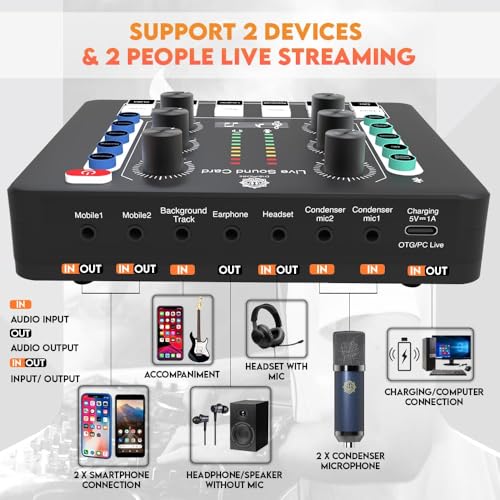 Image of DIGIMORE Dual Condenser Microphone Kit for Singing with D-220 Sound Card | Studio Recording Equipments Full Set, Voice Recorder Mic, Karaoke, Gaming, Podcast & Lecture (D-442)