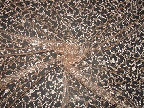 Tissu en filet brodé avec paillettes luxe pour robe de mariée de haute couture