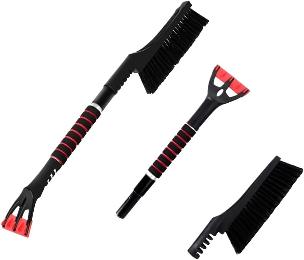 Portable Car Truck Snow Brush with Ice Scraper - Winter Snow Ice Remover Kit with Paint Aluminum Rod(C)