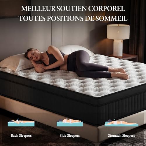 Matelas Hybride 160x200 25 cm Mémoire+Ressorts DEWINNER