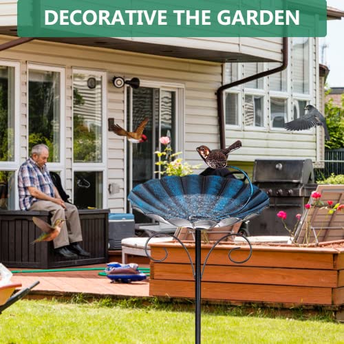 Qipade 33'' Hight Metal Bird Bath, Outdoor Bird Bath Cast Iron Bird Staute Removable, Garden Birdbath With Garden Stakes Decorative For Yard, Patio, Lawn, Gift For Bird Lovers #TOP3