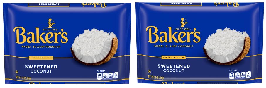 Sweetened Angel Flake Coconut (Pack Of 2 Bags) 14 oz