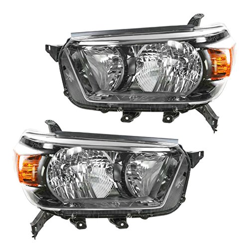 Image of TRQ Headlight Assembly Set TO2518128 TO2519128 Compatible with 2010-2013 Toyota 4Runner
