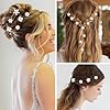 Mezrkuwr 20 Stück weiße kleine Blumen-Haarspangen, Mini-süße Strass-Metall-Haarnadeln für Frauen, Braut-Haarspangen für Mädchen, Hochzeit, Haarschmuck(4 Blumenmuster) #5