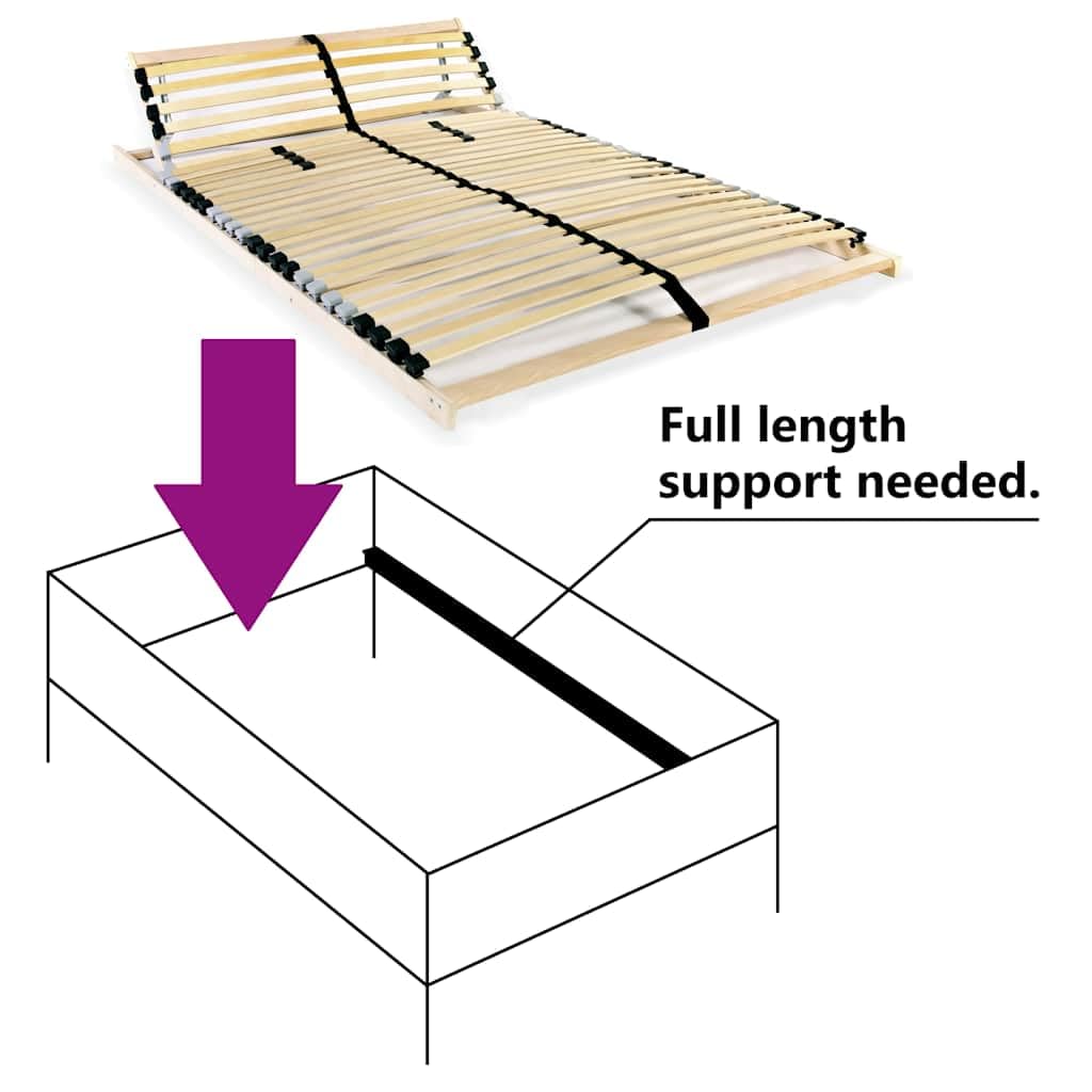 vidaXL Legno Faggio Rete Doghe 7 Zone 28 Doghe 120x200 cm Telaio Letto Singolo