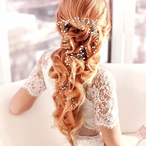 KRELIN Silver Extra Long Brides Handmade Pearl Crystal Headband Headpieces Rhinestone Wedding Decorative Hair Accessories for Women (60Cm) 2 5153Yv6KlmL. SL500