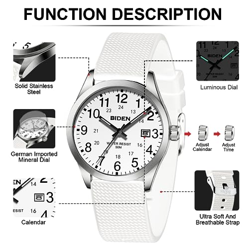 Image of LN LENQIN Mens Watches Analog Quartz Sports Unisex 30M Waterproof Nurse Watch for Men Women Medical Professionals Military Time with Second Hand Glowing Easy to Read Dial