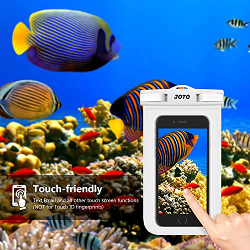 Joto Universal Waterproof Phone Pouch Cellphone Dry Bag Case For Iphone 14 13 12 11 Pro Max Mini Xs Xr X 8 7 6S Plus Se, Galaxy S21 S20 S10 Plus Note 10+ 9, Pixel 4 Xl Up To 7"-White #TOP2
