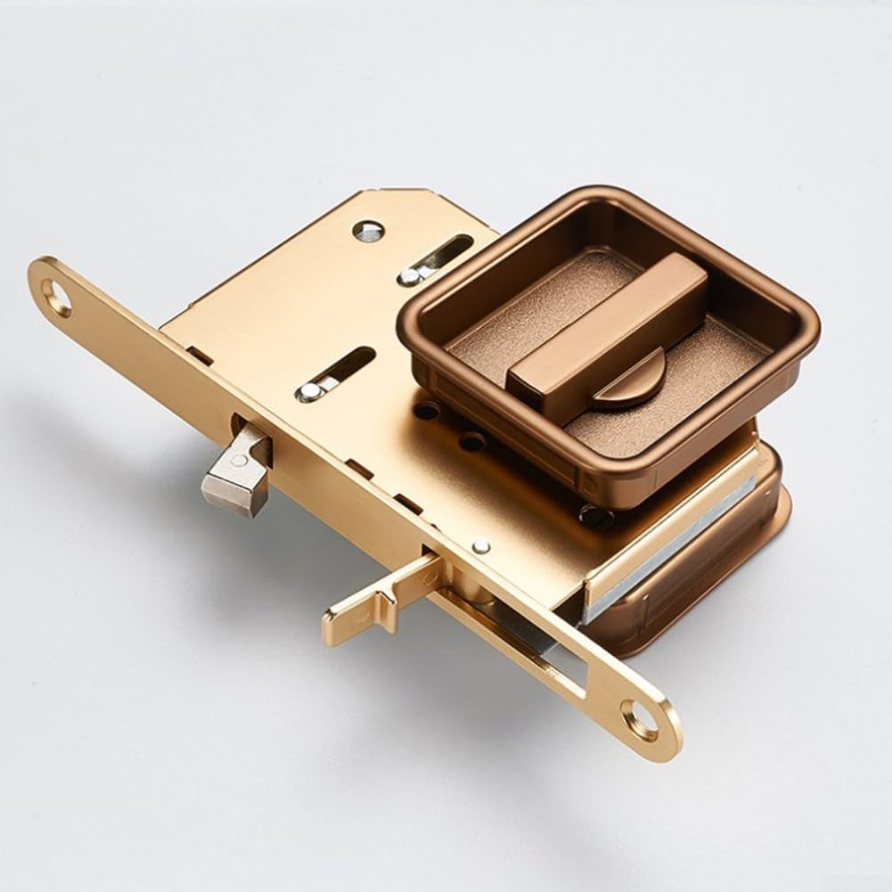 Sliding Door Lock for Home Use Pocket Door Lock with Invisible Design and Smooth, Silent Operation (Rose Gold)