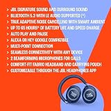 JBL Live 770NC Casque Supra-auriculaire sans Fil avec réduction du Bruit adaptative avec Ambiance Intelligente, jusqu'à 65 Heures d'autonomie, Bandeau en Tissu Confortable et Pochette de Transport - 7