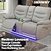 SIENWIEY Leather Power Recliner Sofa Set with LED Light, Recliner Sofa and Loveseat Set for Living Room, Power Reclining Sofa Couch Set with USB Charging and Cup Holders，Sofa and Loveseat
