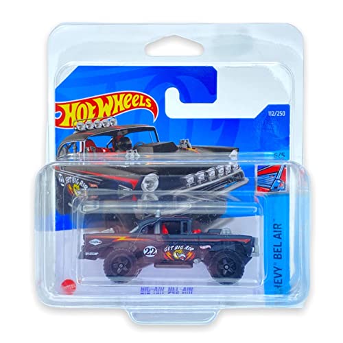 Hot Wheels Big-Air Bel-Air (Black) 5/5 Chevy Bel Air 2022-112/250 (Short Card) *** available in A KLAS CAR KEEPER PROTECTIVE COLLECTORS CASE *** HCV14