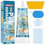 Allony Kit Riparazione Materasso Gonfiabile, Colla per PVC, Kit Riparazione Piscina, Trasparente Resistente, Colla per Kayak Gonfiabili, Materassini ad Acqua, Tende, Materassini da Piscina, 60ML