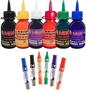 TINTA DE PINCEL MARCADOR DE QUADRO BRANCO 100ML + PINCEL RECARREGAVEL PILOT BOARD MASTER (Preto)