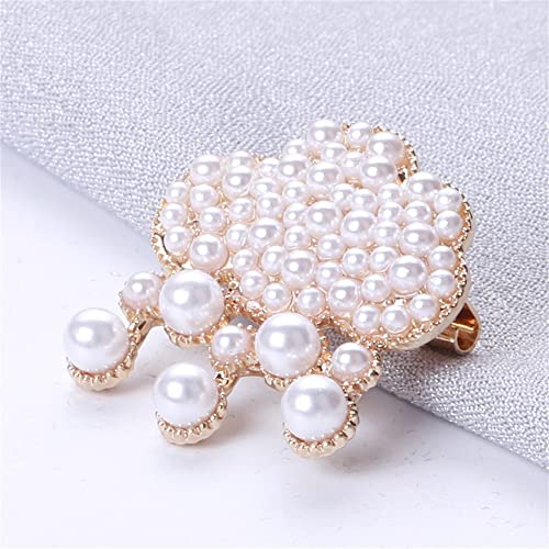 Broche de perle de nuage blanc exquise en style cour vintage