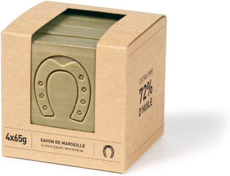 Sabonete em cubos fatiados Fer à Cheval Pure Olive Savon de Marseille com azeite de oliva, 4 unidades de 65 g