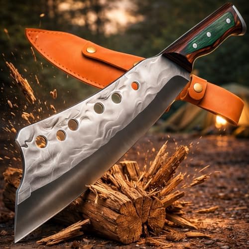 Faca Cutelo Chef Tipo Cleaver – Lâmina em Aço Inox e Cabo de Made...