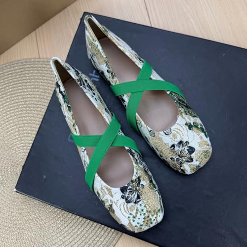 INEELUYI Women's Flats Comfortable Fashion Shoes with Elastic Straps Dressy Ballerina Style for Women Casual Flat2