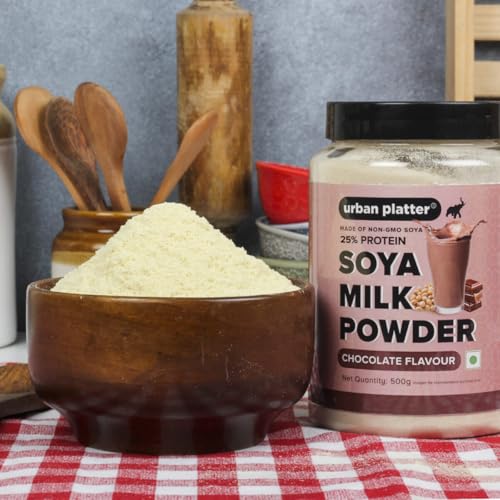 Image of Urban Platter Chocolate Soya Milk Powder, 500g  (Soy-Based Dairy Alternative | 25% Protein | Plant-Based | Non GMO)