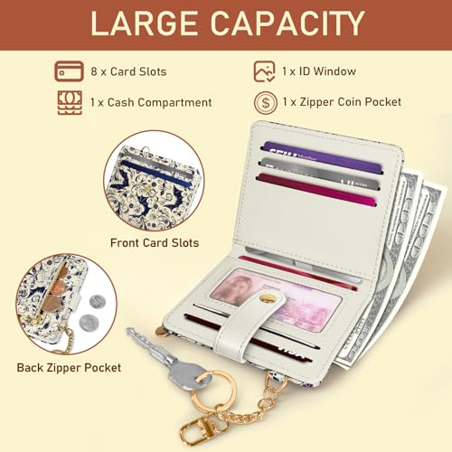 Image of Jogjam Goth Bat Rfid Ladies Wallet, Small Slim Thin Compact Credit Card Women Wallet, Gothic Horror Halloween PU Leather Bifold Cash Zipper Coin Pocket ID Window fot Female