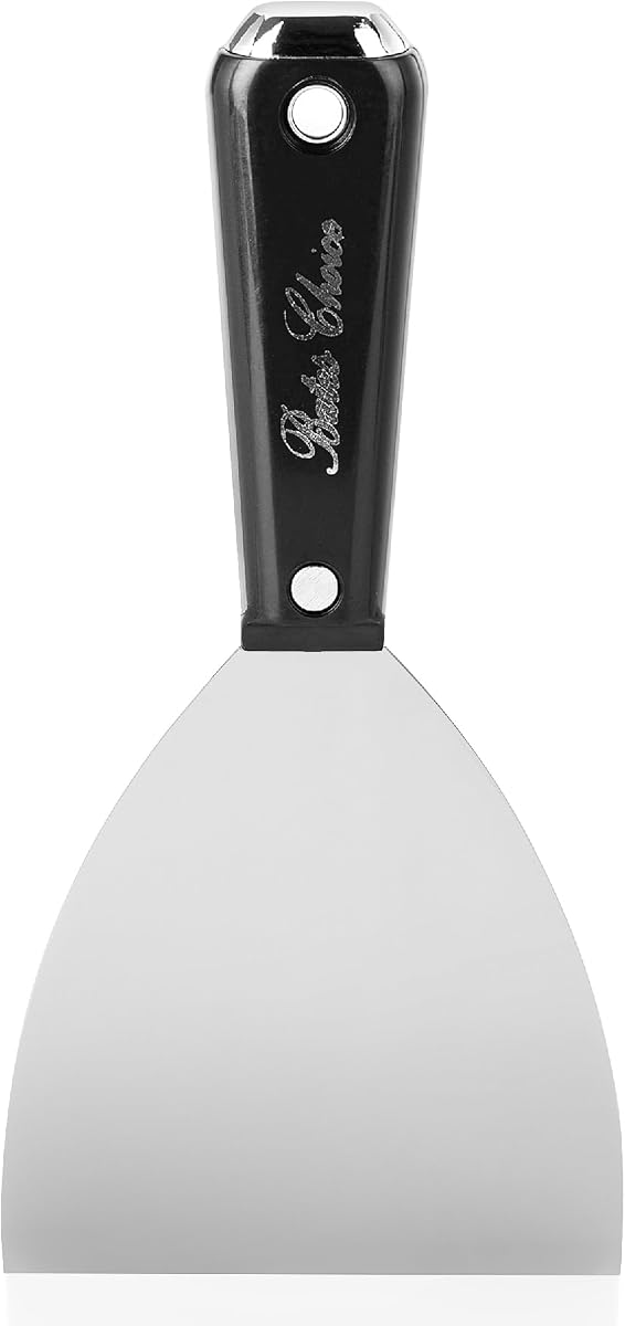 Bates Espátula para masilla de acero al carbono de 4 pulgadas - Raspador de metal flexible para paneles de yeso, masilla y pintura - Herramienta raspadora de pared