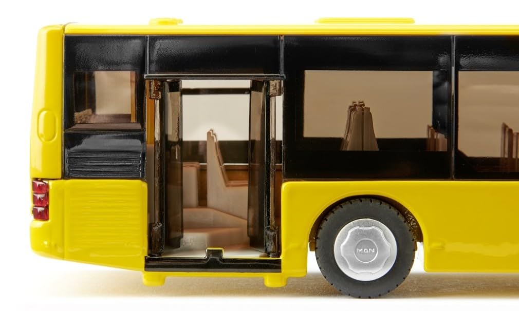 Siku 3734, MAN Lion's City autobus urbano, 1:50, Metallo/Plastica, Giallo, Autobus giocattolo per bambini, Sportelli apribili, Cofano motore apribile