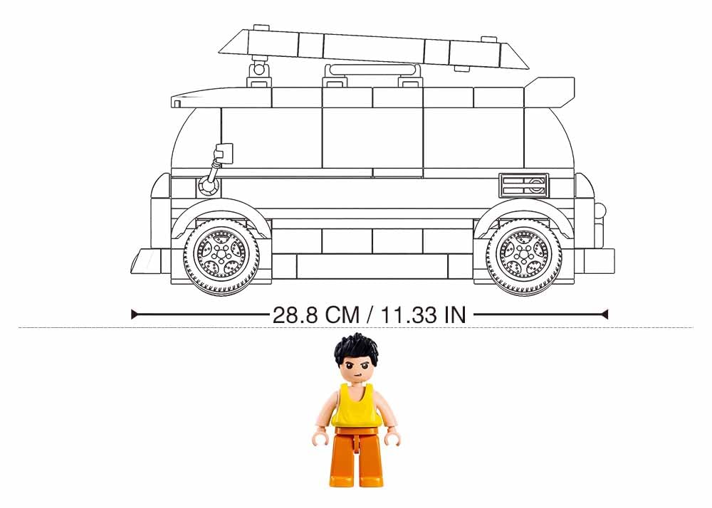 Sluban TS-1 Surf Car Modellbaukasten, 1/35 Maßstab, 276 Teile, Türkis-Schwarz, 8-14 Jahre, M38-B1191